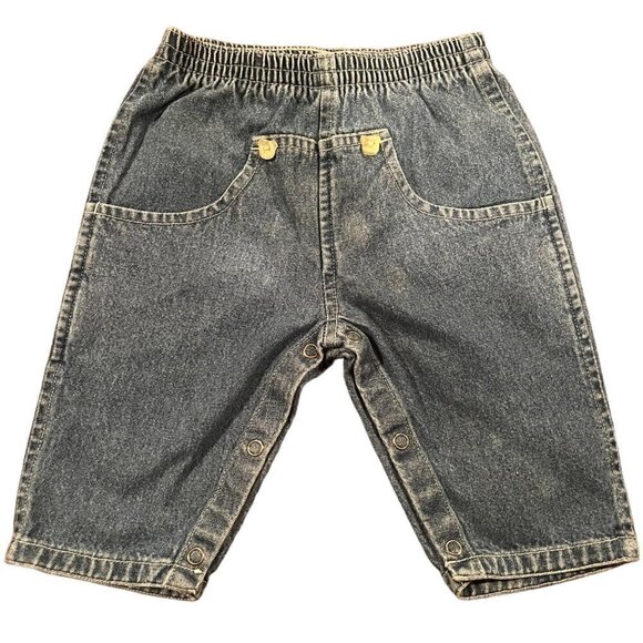 Arizona Baby Blue Jeans 3-6M Denim 2-Pocket with Elastic Waist and Snap Legs - Picture 1 of 3